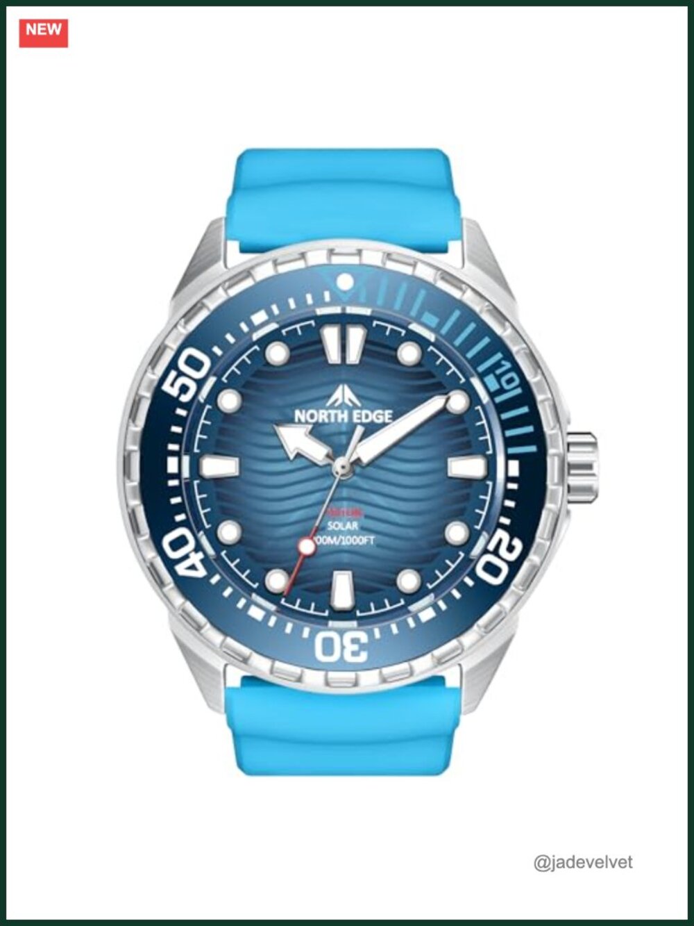 Solar Powered Dive Watch 300M Water Resistant Luminous Analog